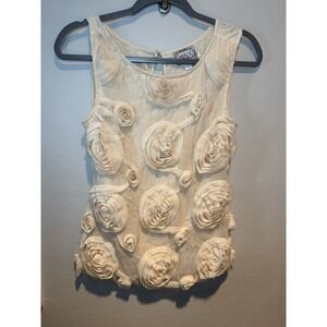 BARASCHI White Flower Womens Top Blouse